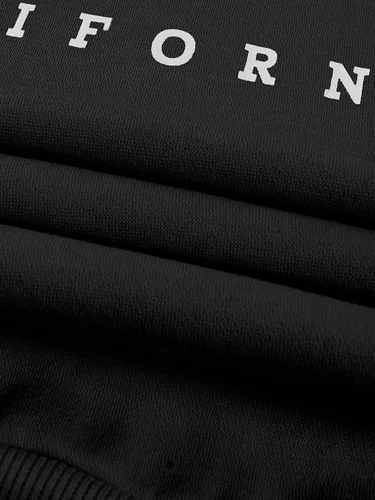 Vista 5 de WDIRARA Sudadera de manga larga con cuello redondo y estampado de letras para hombre