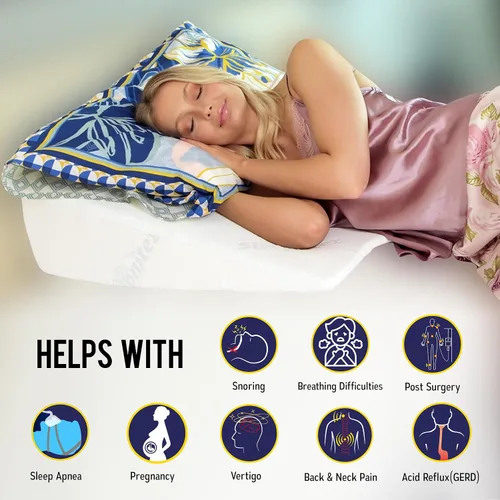 Vista 6 de Sleepnitez - Almohada de cuña para cama de 8 pulgadas apta para FSA – Almohada de espuma viscoelástica en forma de cuña para dormir, almohada