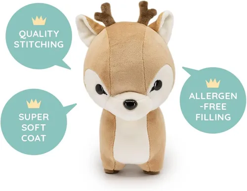 Vista 4 de Bellzi Ciervo Lindo Animal de Peluche Juguete de Peluche - Adorable Juguete Suave de Ciervo del Bosque Peluches y Regalos - Regalo Perfecto
