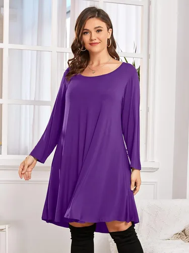 Vista 3 de BELAROI Vestido informal acampanado suelto de manga 34 para mujer