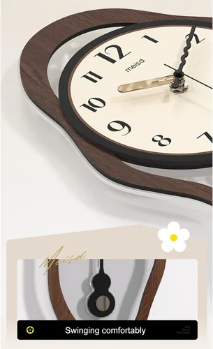 Vista 4 de Silent Wall Clock, Non Ticking Modern Round Pendulum Kitchen Clock Battery Operated for Living Room/Bedroom/Kitchen(Large)
