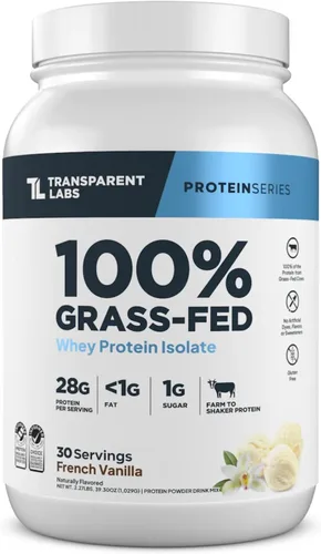 Vista 2 de Transparent Labs Aislado de proteína de suero alimentado con pasto, vainilla francesa, creatina HMB, sin sabor