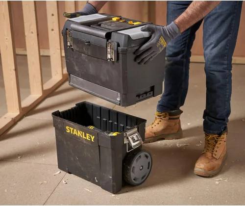 Vista 21 de Stanley Caja de herramientas móvil para centro de trabajo, unidades apilables de 2 niveles, 1-93-968