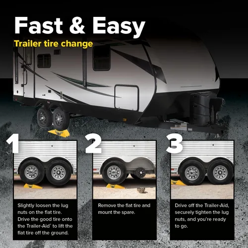 Vista 4 de Camco Trailer Aid Plus - Rampa tándem para remolque de neumáticos de 5 1/2
