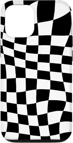 Vista 28 de Funda clásica a cuadros para iPhone 17, diseño ondulado de tablero de ajedrez en blanco y negro