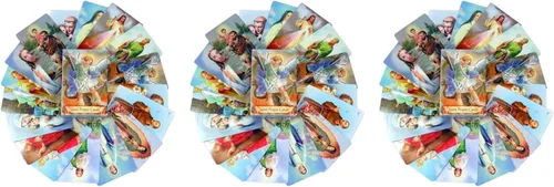 Vista 9 de Paquete de 54 Tarjetas Sagradas Variadas con Santos Católicos y Oraciones