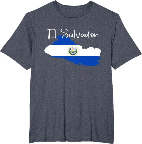 Vista 70 de Camiseta con la bandera de El Salvador, mapa de El Salvador, camiseta de Salvador para mujer