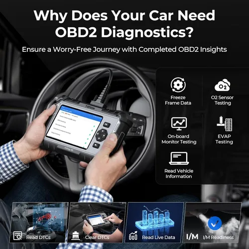 Vista 5 de TOPDON AD500 Escáner OBD2 Lector de Código de Coche Herramienta de Escaneo, Herramienta de Diagnóstico de Transmisión ABS SRS del Motor, Escáner