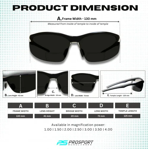 Vista 4 de proSPORT Bifocal Seguridad Sunglass Reader Protector Z87 Sport Ciclismo Motocicleta