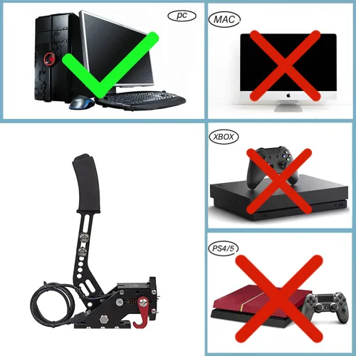 Vista 4 de CNRAQR PC Racing Game USB Handbrake for 16Bit SIM for Racing Games, Compatible with G27 G29 G920 G923 T500 T300 Simulate Linear HandbrakeWith Fixing