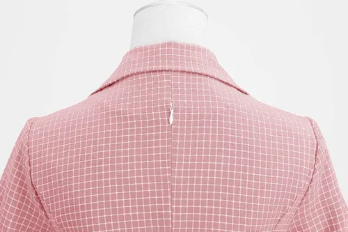 Vista 7 de Wellwits Vestido camisero a cuadros con mangas de murciélago cortas para mujer con bolsillo