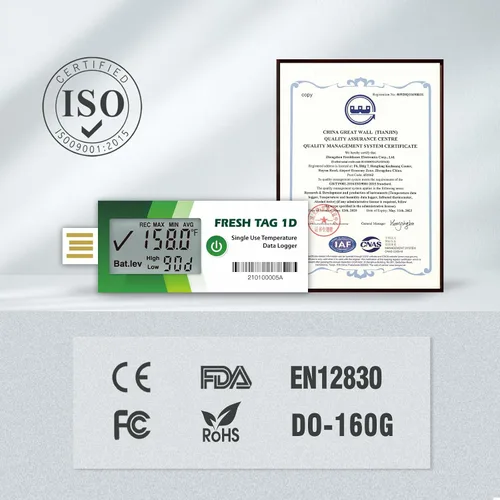 Vista 8 de Freshliance Registrador de Datos de Temperatura con Pantalla LCD, Registrador de Temperatura USB de Un Solo Uso con 30000 Puntos, Informe Automático
