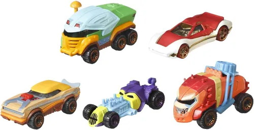 Vista 3 de Hot Wheels Masters of The Universe - Coche de juguete a escala 1:64, juego de 5 vehículos de personajes inspirados en He-Man, Skeletor, Man-at-Arms