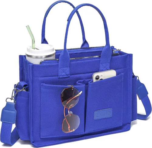 Vista 9 de Bolso de lona para mujer, bolsos cruzados para mujer, bolsos de trabajo para computadora portátil, bolso grande de mano para enfermera o profesora