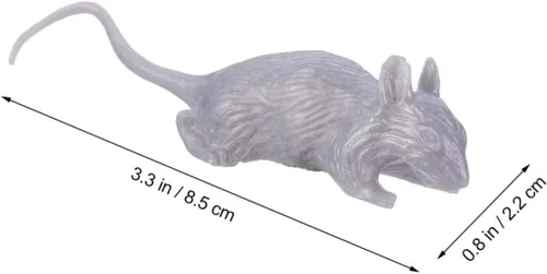 Vista 2 de BESPORTBLE 10pcs Halloween Plastic Fake Mouse Prank Realistic Simulation Mice Gray Tricky for Spooky Party Decorations and