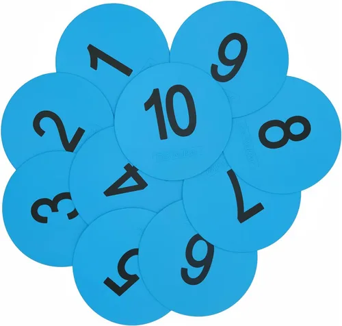 Vista 7 de Marcadores de puntos numerados de 6 pulgadas, material TPE antideslizante para el suelo, impermeable, para marcas de campo y cancha, fitness