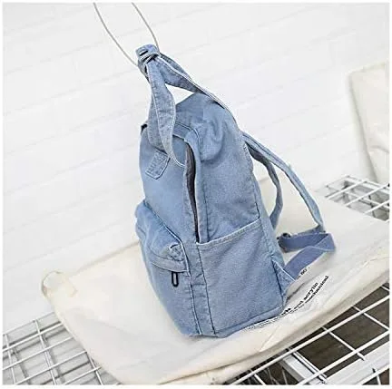 Vista 3 de MaxxCloud Mochila vintage de mezclilla para computadora portátil, estilo casual, de lona, ligera, bolsa de hombro