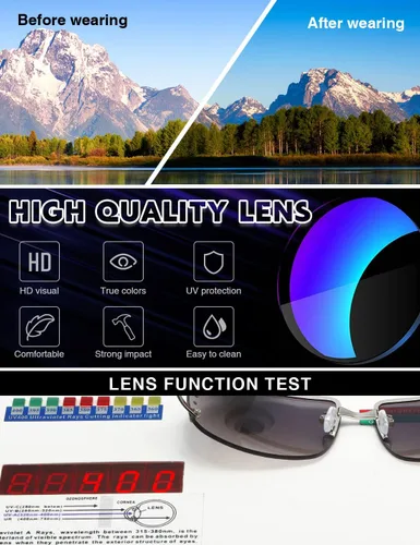 Vista 7 de Elegantes lentes de sol rectangulares sin marco para mujer, diseño rodeado de moda para hombres