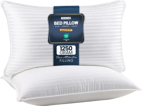 Vista 12 de Utopia Bedding - Almohadas de cama para dormir de tamaño estándar (blanco), juego de 2, calidad de hotel refrescante, para dormir de espalda, boca