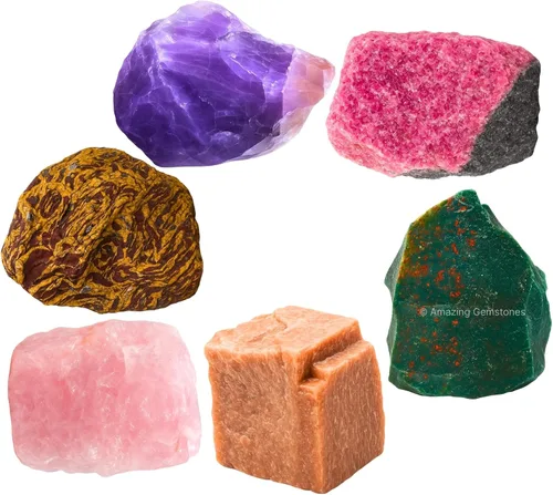 Vista 31 de Amazing Gemstone Cristales para manifestación de ansiedad, juego de 6 cristales curativos de amatista, sodalita, labradorita, angelita, granate