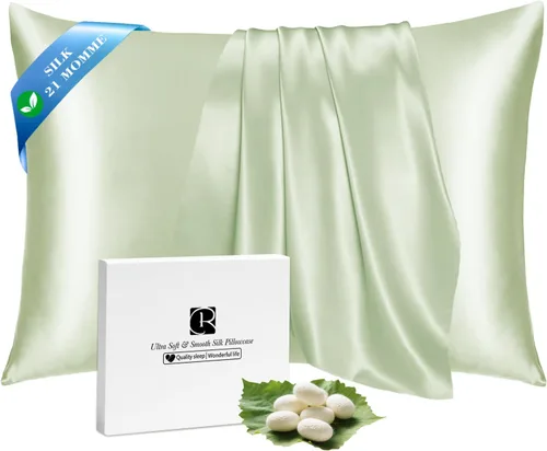 Vista 28 de Ravmix Fundas de almohada de seda con cremallera, de seda de morera de 21 momme para la salud del cabello y la piel, funda de almohada suave, lisa