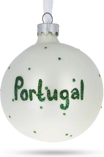 Vista 6 de Bandera de Portugal Bola de Vidrio Adorno de Navidad 3,25 Pulgadas