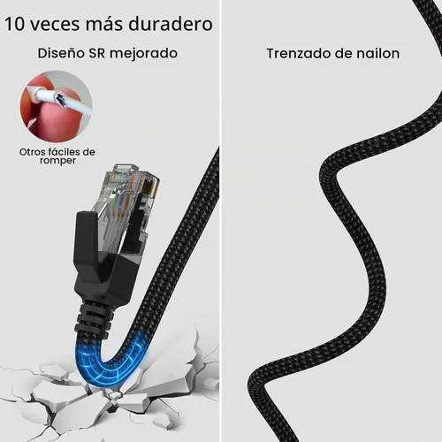 Vista 4 de Cable USB a Ethernet 3,3 pies, adaptadores USB 3.0 A a RJ45 macho de nylon, conexión Gigabit directa, compatible con laptop, PC de escritorio