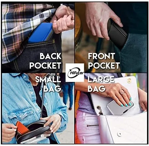 Vista 2 de Hifuler Tarjetero de aluminio con bloqueo RFID, práctico tarjetero para tarjetas bancarias, tarjeta de identificación, tarjeta de compras, tarjeta