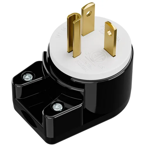 Vista 10 de Enchufe de CA macho de 3 clavijas de EE. UU., ángulo recto, ETL Nema 5-20P, 3 polos rewirable, 20A 125V USA 3Pin Conector de CA, enchufe giratorio