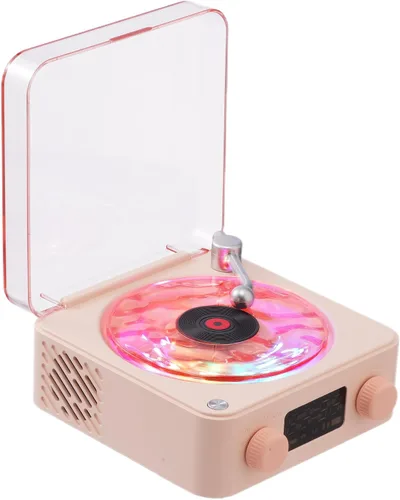 Vista 12 de Waves Altavoz Bluetooth de Vinilo, Estilo Reproductor de Discos de Vinilo con Ruido Blanco de Sonido Oceánico, Altavoces Bluetooth Retro con Luz