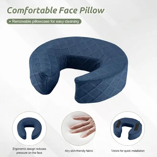 Vista 8 de Reposacabezas de masaje para cama, cuna ajustable para masaje facial en casa, kit de mesa de masaje portátil para colchón de dormir, almohada boca