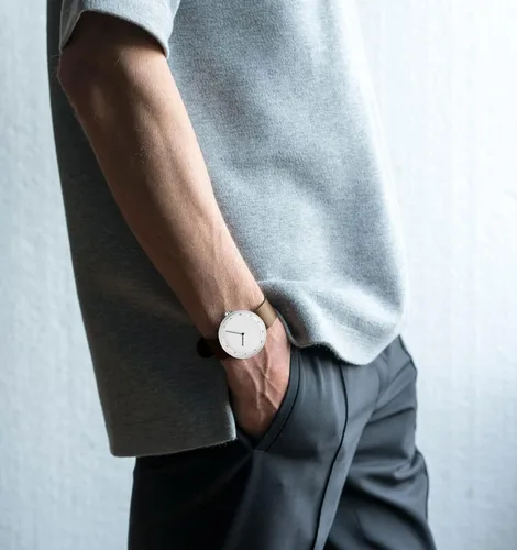 Vista 5 de AGEN KGEN Mens Watches Ultra-Thin Minimalist Waterproof Fashion Simple Business Wrist Watch for Men Unisex Dress with Leather Band
