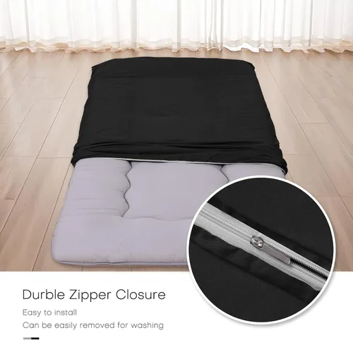 Vista 4 de Funda de colchón de futón de piso 100% algodón, suave, amigable con la piel, lavable, con cremallera, funda de colchón tatami, a prueba de polvo