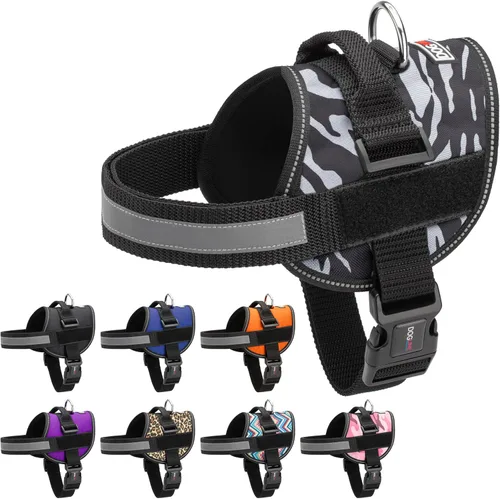 Vista 8 de Dogline Arnés para perro, chaleco reflectante ajustable sin tirones con asa para caminar, entrenar, transpirable, arnés sin estrangulamiento