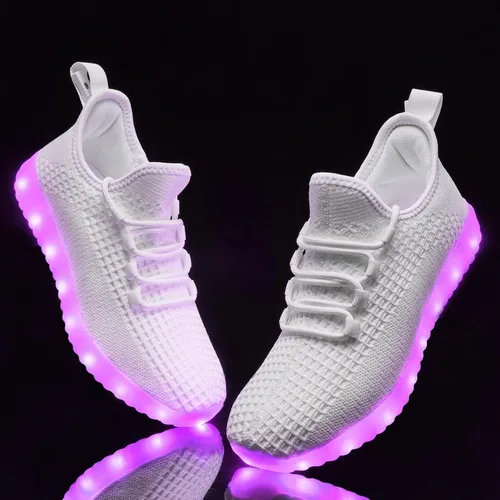 Vista 5 de Zapatos iluminados para mujeres y hombres, con carga USB, LED, para adultos, malla de Halloween, brillante, luminoso, entrenadores, bailando