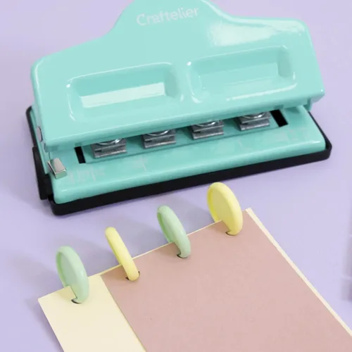 Vista 13 de Craftelier - Perforadora de Disco XL para Planner Perforadora Ajustable para Cuadernos Encuadernados y Suministros de Diario Perfora hasta 3