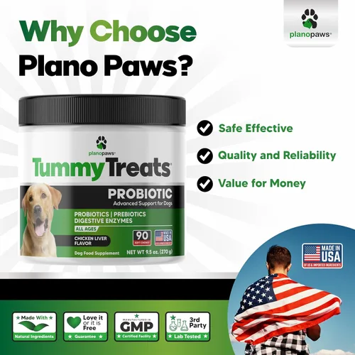 Vista 3 de Probióticos para perros - Masticables para la salud digestiva con prebióticos y enzimas Suplemento probiótico para perros para el intestino