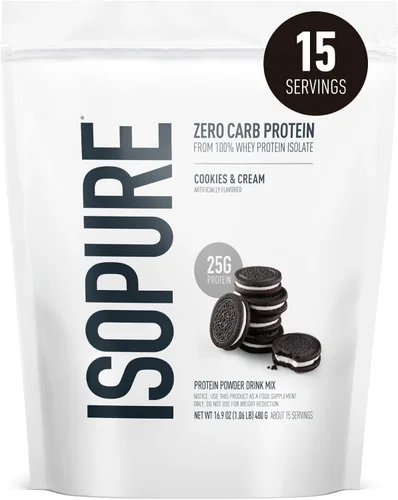 Vista 34 de Isopure Zero Carb 100% Proteína Pura de Suero Aislado en Polvo, Libre de Lactosa, Libre de Gluten, Con Vitaminas, Crema de Plátano, 25g de Proteína