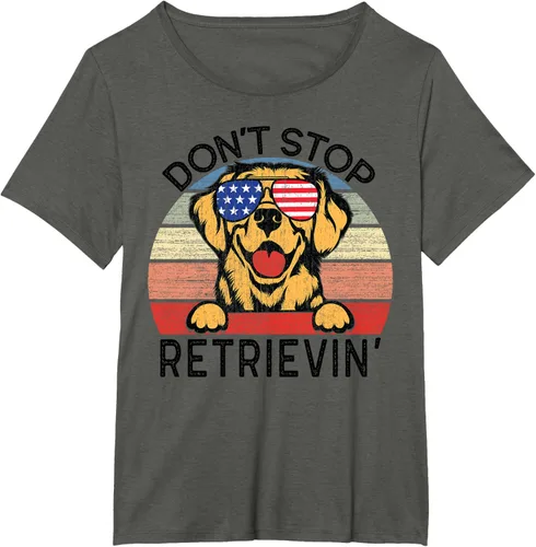 Vista 11 de Golden Retriever Dog Don't Stop Retrievin' Camiseta, Gris