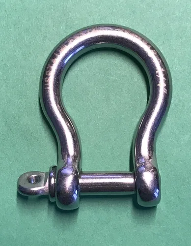Vista 6 de US Stainless 4 piezas de acero inoxidable 316 forjado arco grillete 1/4" (6mm) grado marino