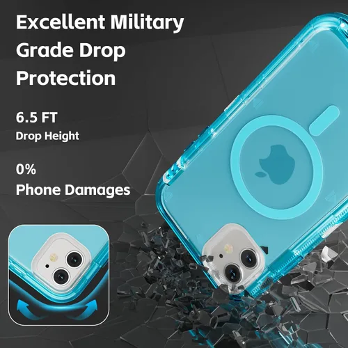 Vista 4 de Follaroma Funda para iPhone 11, Compatible con MagSafe, Fundas de Teléfono de Protección Resistente a Prueba de Golpes de Servicio Pesado