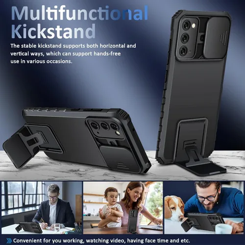 Vista 3 de Note 20 - Funda compatible con Samsung Galaxy Note20 5G de 6.7 pulgadas, funda deslizante para cámara, funda de grado militar a prueba de golpes