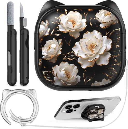 Vista 42 de RFUNGUANGO AirPods Pro Funda Transparente TPU Suave Transparente Blanco