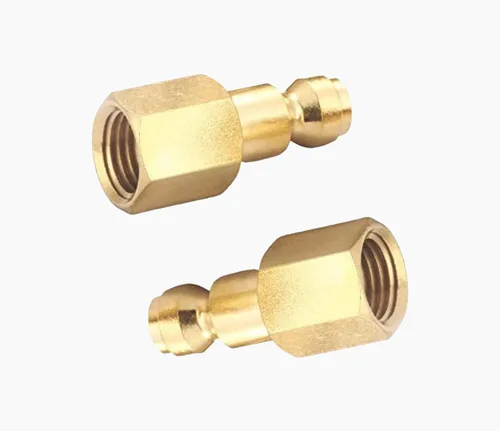 Vista 7 de Kit de acoplador y enchufe (7 piezas), tipo automotriz C, NPT de 1/4 de pulgada, juego de accesorios de aire de conexión rápida de latón macizo 7