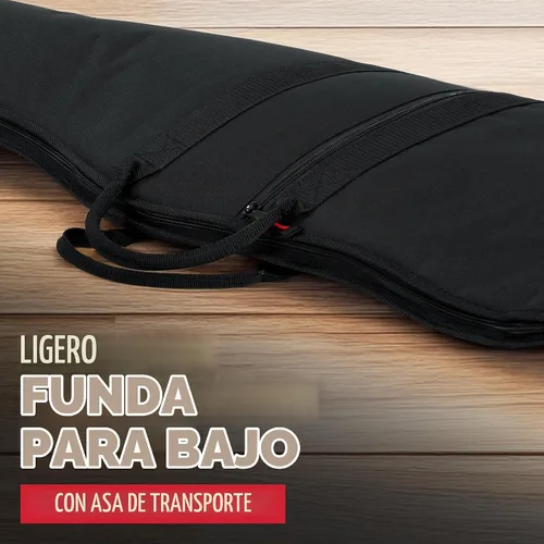 Vista 5 de Gator Cases Funda para Bajo con Espuma Acolchada, Se Adapta a Bajos Jazz y Precision de hasta 46.5" de Largo (GBE-BASS) Se adapta a guitarras bajo