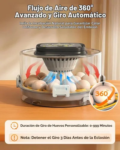 Vista 4 de 18 Egg Incubator for Hatching Eggs with Humidity & Temperature Control