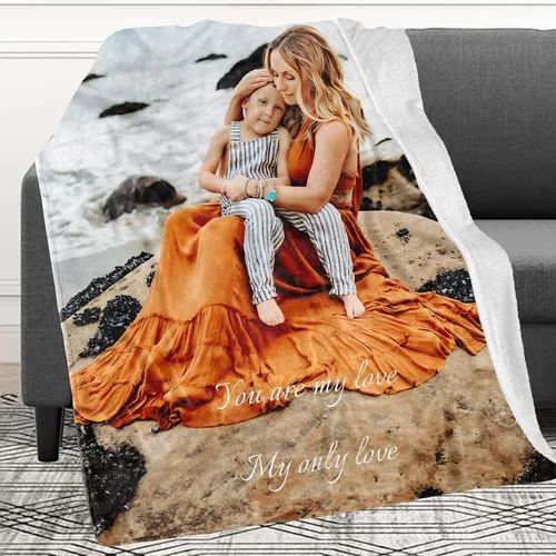 Vista 3 de Manta personalizada con imagen, mantas personalizadas para adultos y niños, manta de fotos personalizable, mantas personalizadas como regalo