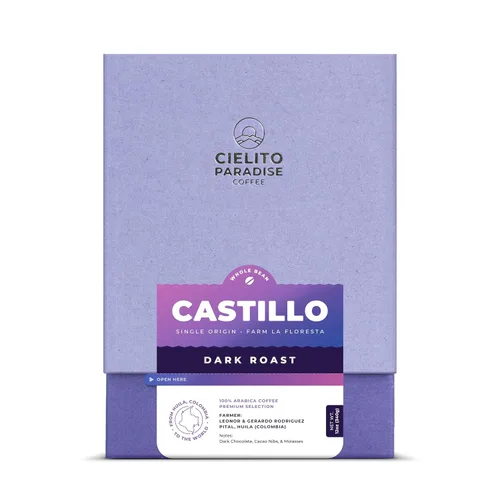 Vista 10 de Cielito Paradise Castillo Café – Grano entero de tostado medio de Huila Colombia, sedoso con chocolate con leche, panela, canela y naranja, 12 onzas