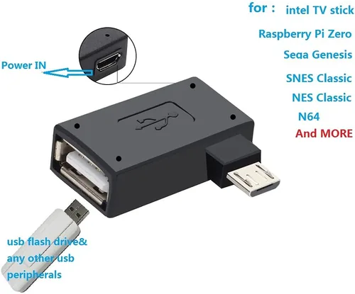 Vista 2 de Paquete de 3 adaptadores de cable OTG para Fire TV Stick 4K Max/Cube/Lite, adaptador micro USB a USB OTG compatible con teléfonos inteligentes