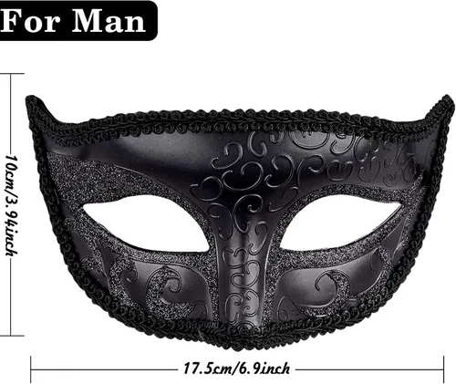 Vista 2 de SIQUK Máscaras de máscaras de metal veneciano para parejas, máscara de disfraz de Halloween, máscara de Mardi Gras para parejas, mujeres y hombres